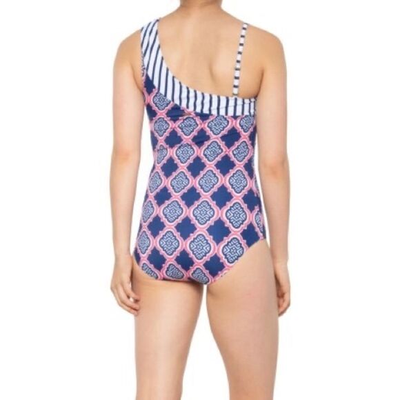 Cabana Life Geo One-Shoulder One-Piece Swimsuit - Picture 2 of 4